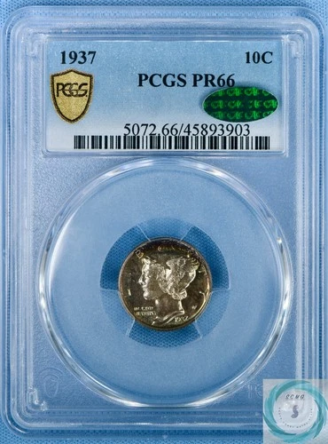 1937 Mercury Dime PCGS PR66 w/CAC - Tougher Date Vintage Beauty!!!