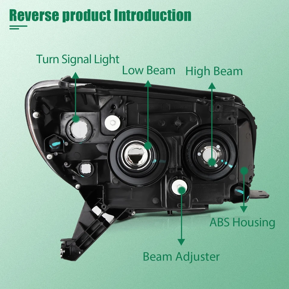 Conjunto de faros laterales izquierdo+derecho para Toyota 4Runner 4 Runner 2006-2009 Foto 3 de 4