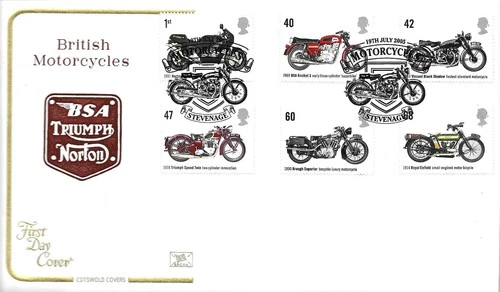 2005 British Motorcycles, Cotswold FDC (unaddressed),  Stevenage SpHS