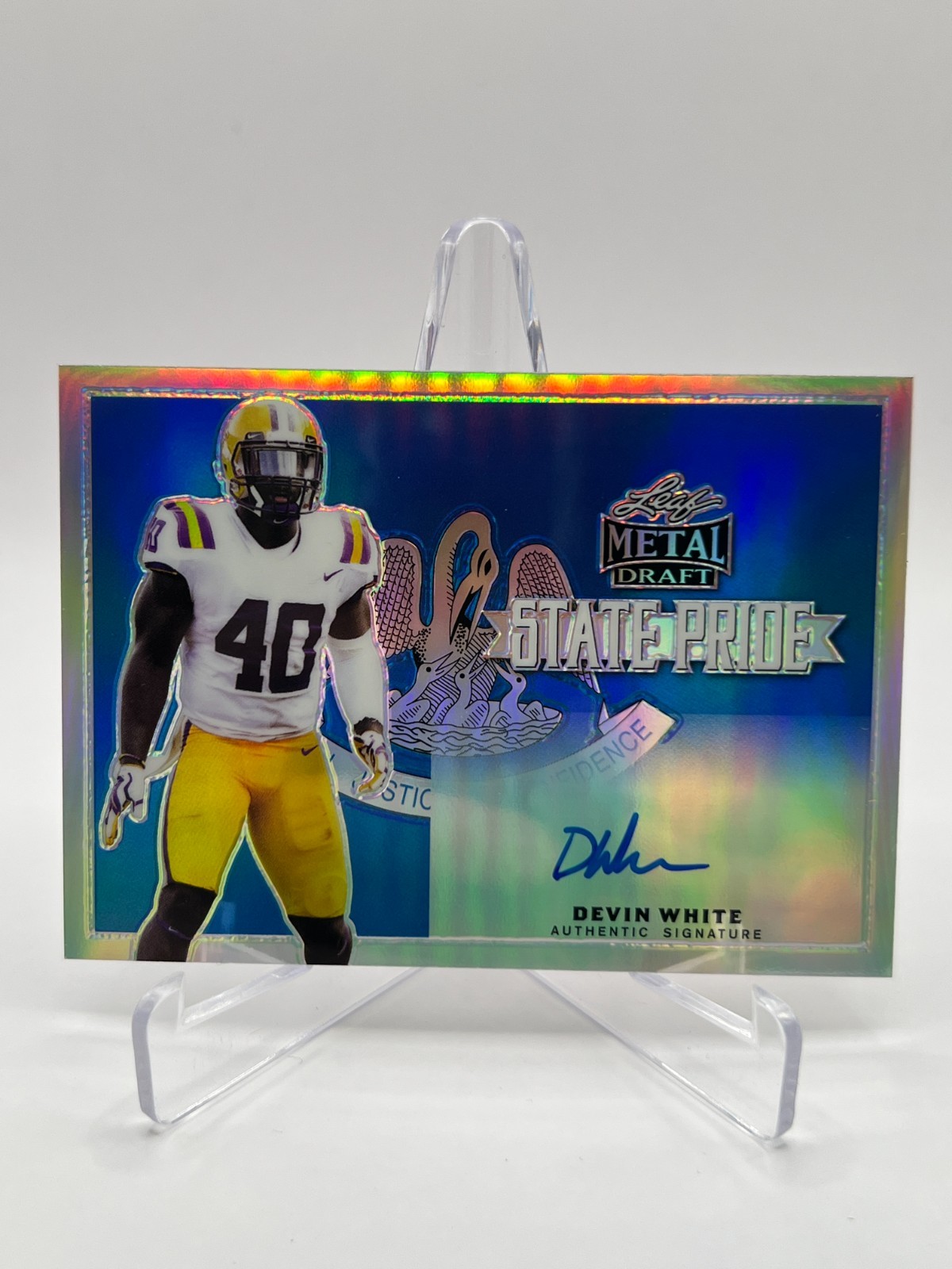 Devin White Leaf Metal Draft State Pride Autographs #SPDW1 Base