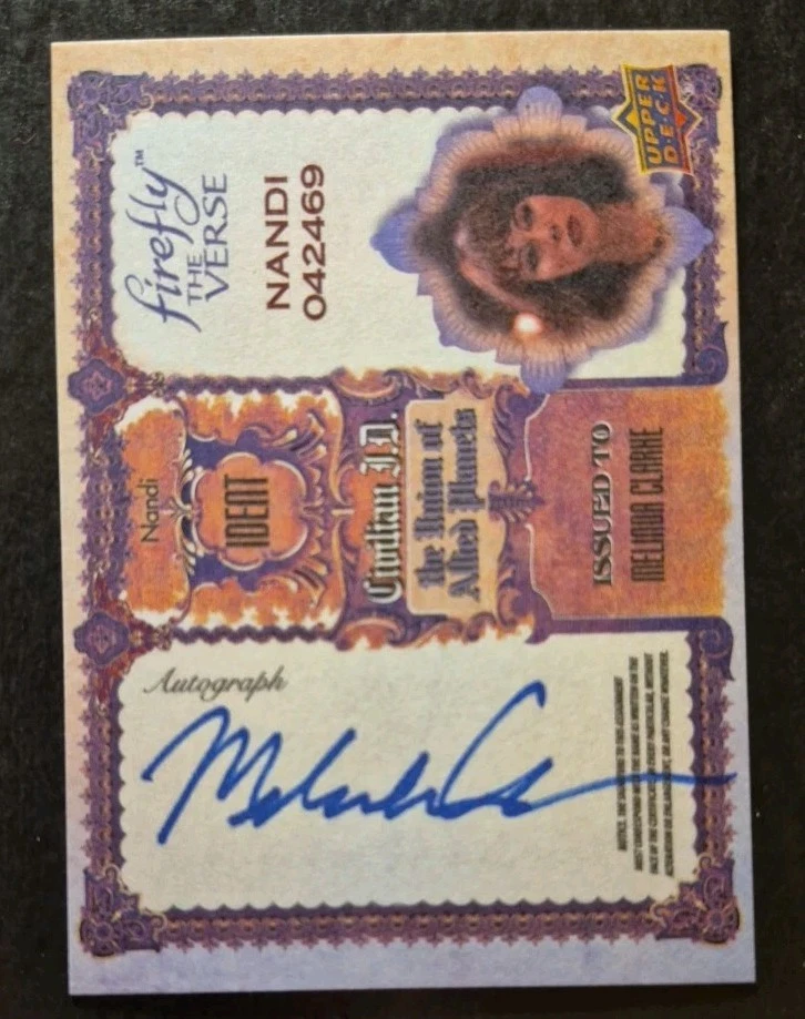 Firefly the Verse Melinda Clarke as Nandi Autograph card Upper Deck - Image 2 of 3
