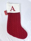 New St. Nicholas Square Red Christmas Stocking Initial Letter “A” 21"