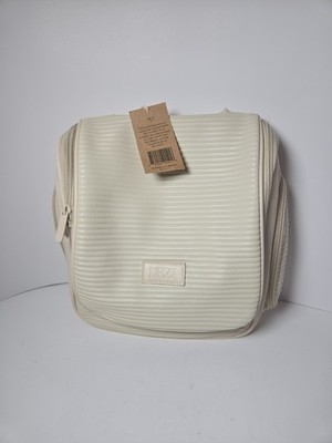 DEZI PACK IT ALL Multi Purpose Toiletry Hanging Travel Bag Cream Soft Side NWT