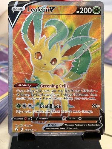2021 Pokemon Evolving Skies Leafeon V 166/203 Ultra Rare Holo Full Art 200HP - product listing photo