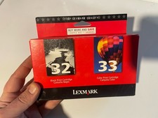 New Genuine Lexmark 32 33 Black Color Ink Cartridges