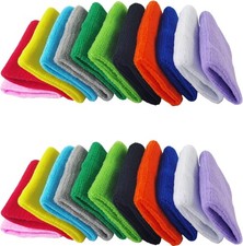 24PCS Colorful Sports Wristbands Cotton Sweatband Wristbands Wrist Sweatbands Wr