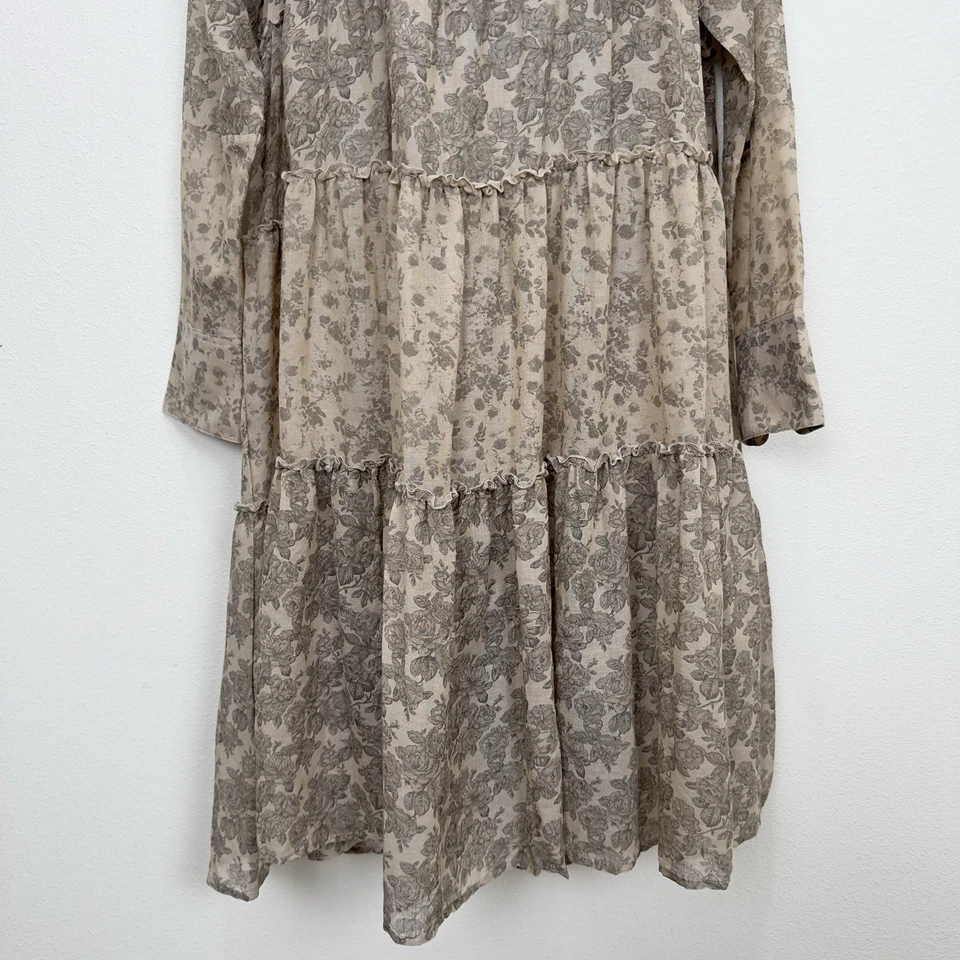 Vestido Sundance para mujer XL marrón con capas campesino cottagecore etéreo delicado playero Foto 3 de 4