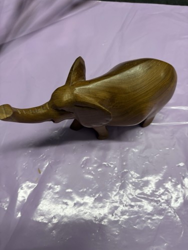 Vintage African Hand Carved Elephant And Camel Figurine Teakwood - Picture 6 of 7