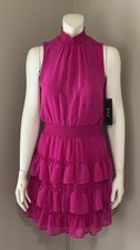 MSK PINK RUFFLE DRESS SIZE SMALL NEW WITH TAGS