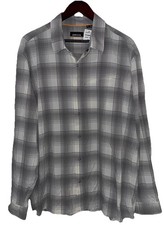 NWT Orvis Active Fit Longsleeve Snap Button Up Plaid Shirt Grey White Men s XL