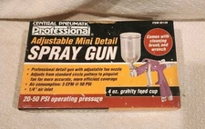 Central Pneumatic 4oz. Adjustable Detail Spray Gun -Gravity Feed- Item #92126