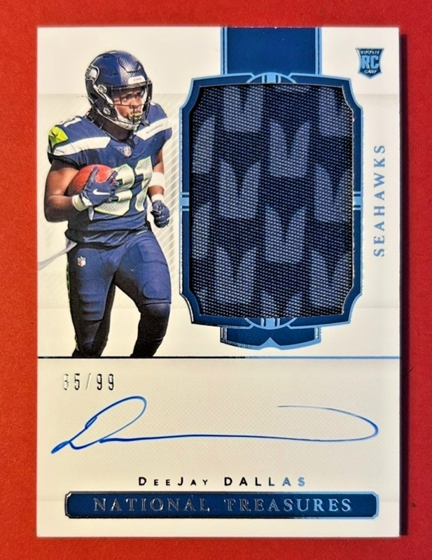 2020 Panini National Treasures DeeJay Dallas RC Patch Auto RPA #85/99 Seahawks