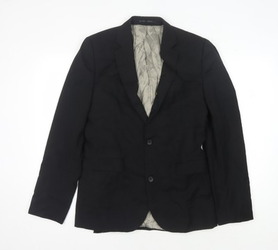 Topman Herren Blazer Sakko Schwarz Slim Fit Größe 38