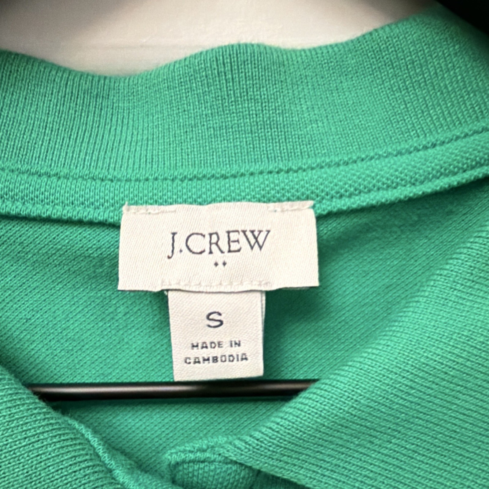 J.CREW Green Cotton Knit Collared Button Polo Shirt Short Sleeve Women’s S