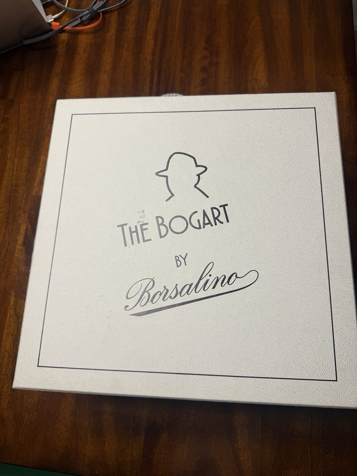 Chapeau Borsalino Bogart 2 Fedora Beige Avec Ventre Argenté - Taille 61 (7 5/8), En Feutre De Laine, Neuf Avec étiquettes