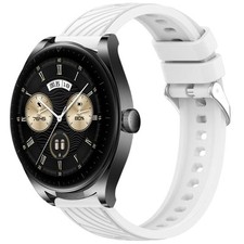 For Huawei Watch Buds Stripe Texture 22mm Silicone Strap White 