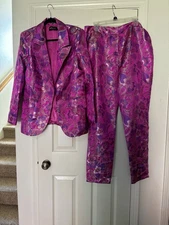Women’s Nova Luxe 2pc Suit Blazer Jacket Pants Extra Large 1X NWOT New Floral