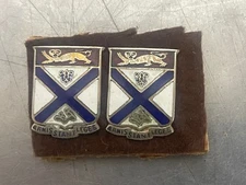 Lot Of 2 Vintage WWII USAMM U.S. Army's 169th Regiment Armis Stant Leges Crest