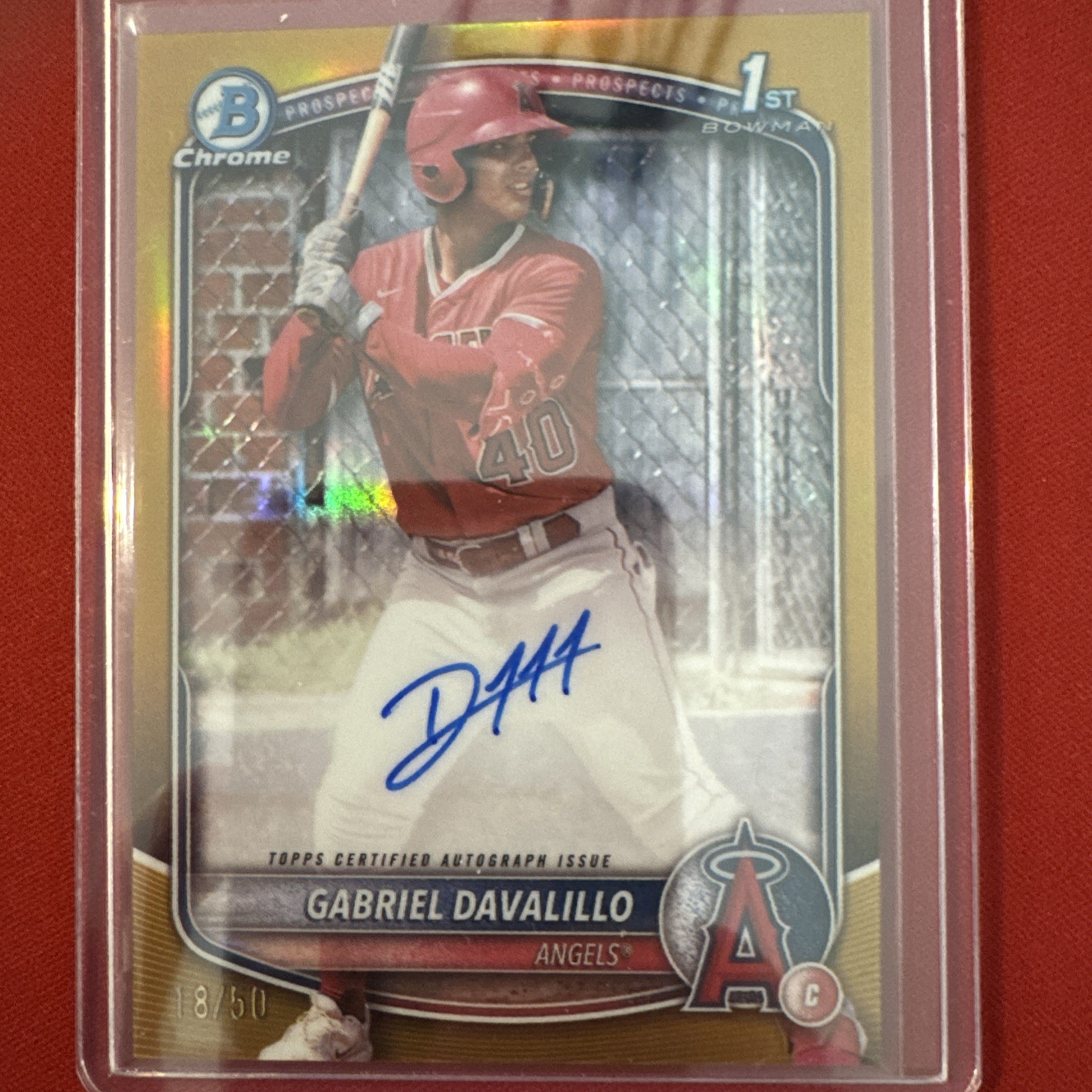 2025 Bowman Chrome - Gabriel Davalillo - 1st AUTO - Gold Refractor / 50