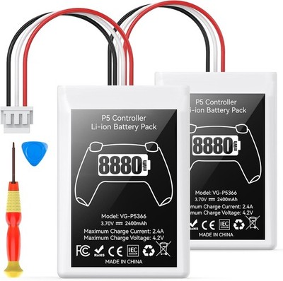 Kosker 2 Packs PS5 Controller Battery, 8880mWh High Capacity PS5 Controller Batt