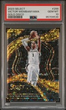 2023-24 Panini Select Gold Disco Prizm Victor Wembanyama RC Rookie /10 PSA 10