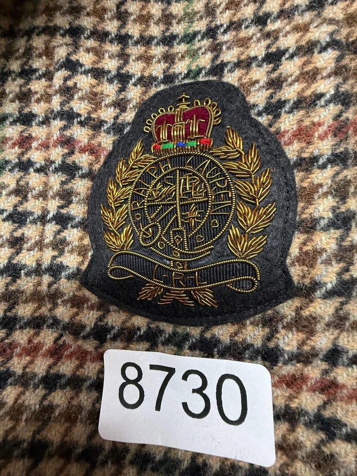 Blazer Lauren Ralph Lauren Pata de Gallo Cuadros LRL Tweed Cresta Talla 2 De Colección Nuevo Foto 3 de 4