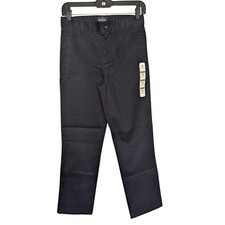 Children's Place Boys Bottoms, Navy Adjustable Waist Flat Front Chino Pants, 12