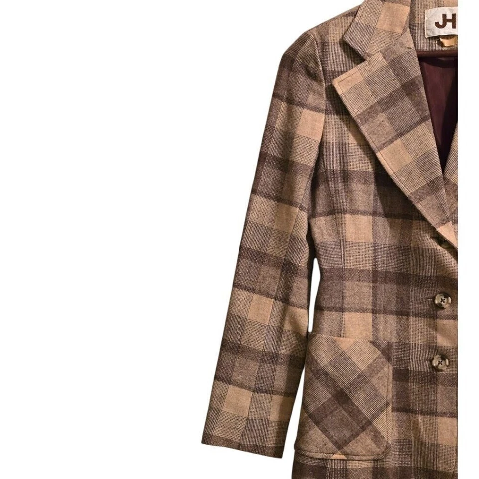 Blazer JH Collectibles Vintage Lana Cuadros Pecho Único Talla 4 Foto 4 de 4