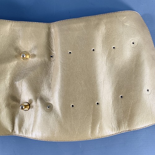 CHARLES JOURDAN Vintage Gold Silber Bicolor Leder Breiter Gürtel - Bild 6 von 6