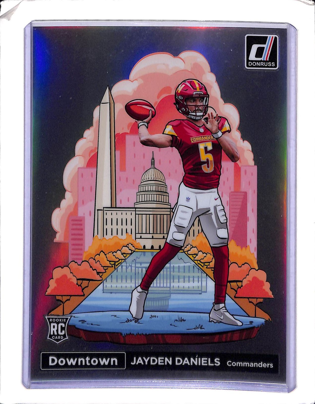 2024 Panini Donruss Jayden Daniels Silver Prizm Oversized Downtown RC Rookie #16