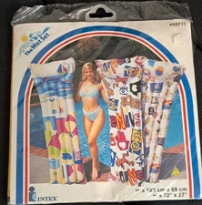 Vintage Intex Wet Set 72" Inflatable Mat Pool Float 