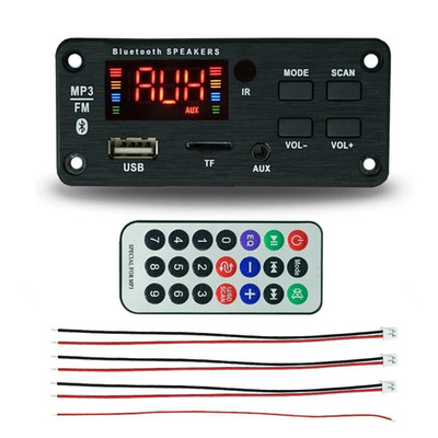 2x25W 12V Amplifier Bluetooth 5.0 MP3 Player Decoder Board Car FM Speaker Module