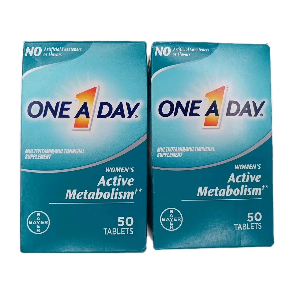 2x Tabletas Multivitamínicas Metabolismo ACTIVO One A Day para Mujer, Lote de 100 Unidades NUEVO Foto 2 de 4