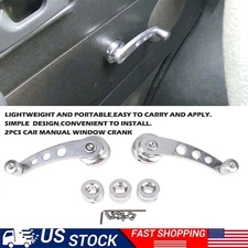 Pair Silver Window Aluminum Billet Crank Handle Most For Vehicles Universal Part