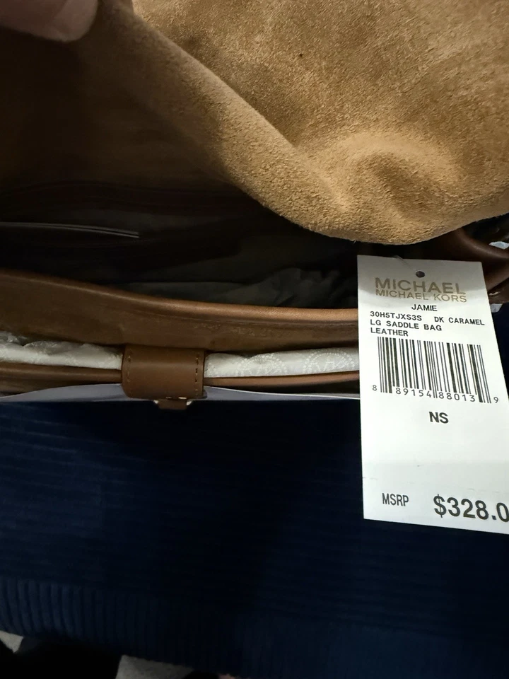 Bolso Bandolera Michael Kors Jamie Precio de Venta sugerido por el fabricante $328 Camel Gamuza Ligera Hombro Nuevo con Etiquetas Foto 4 de 4
