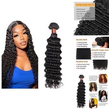 Angie Queen 22 Inch Brazilian Virgin Hair Deep Wave Bundles Natural Black