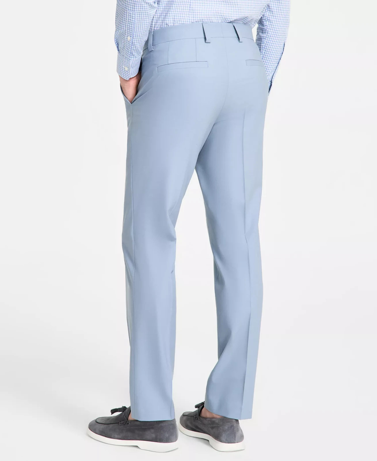 Hugo Boss Mens Modern fit Dress Pants 30Wx31L Light  Blue Solid E121776 thumbnail 3