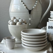 Set Of 6 Vintage Style Butter Pats White Chunky Stack