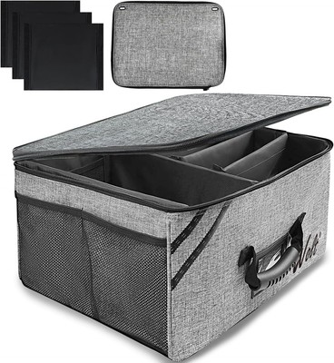 WOLT Car Trunk Organizer with Lid, Collapsible Multi Compartment SUV Organizer w