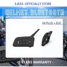 EJEAS V4 Motorcycle Helmet Intercom 4People Bluetooth Headset Remote Handle EUC