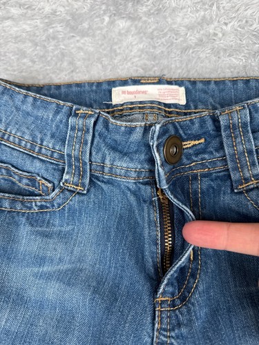 No Boundaries Jeans Juniors 1 Blue Denim Flared Low Rise Cotton Blend 25x30 - Picture 5 of 17