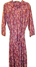 NEW Women’s Dress 3/4 Sleeve Career or Sp Occ 20 Burgundy Tan Blue Leaf Prt N338