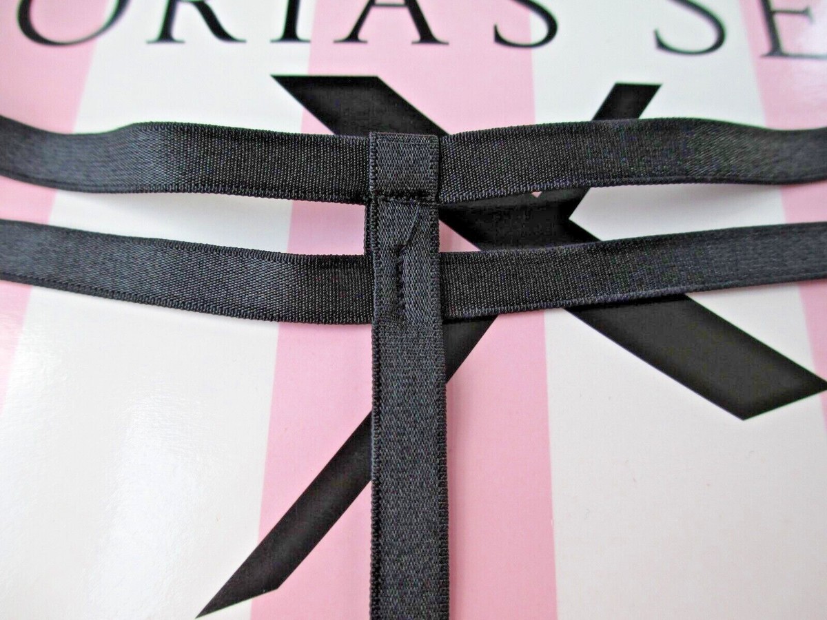 ☆Victoria's Secret☆ Very Sexy キラキラのリボン Vストリング VICTORIA'S SECRET VERY SEXY Black Grommet Lace V-String