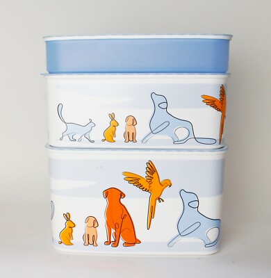 Tupperware Quadro Vorratsdose 4,6 L – Hellblau-weiß Mit Tiermotiv | Luftdicht, Spülmaschinenfest & Stapelbar