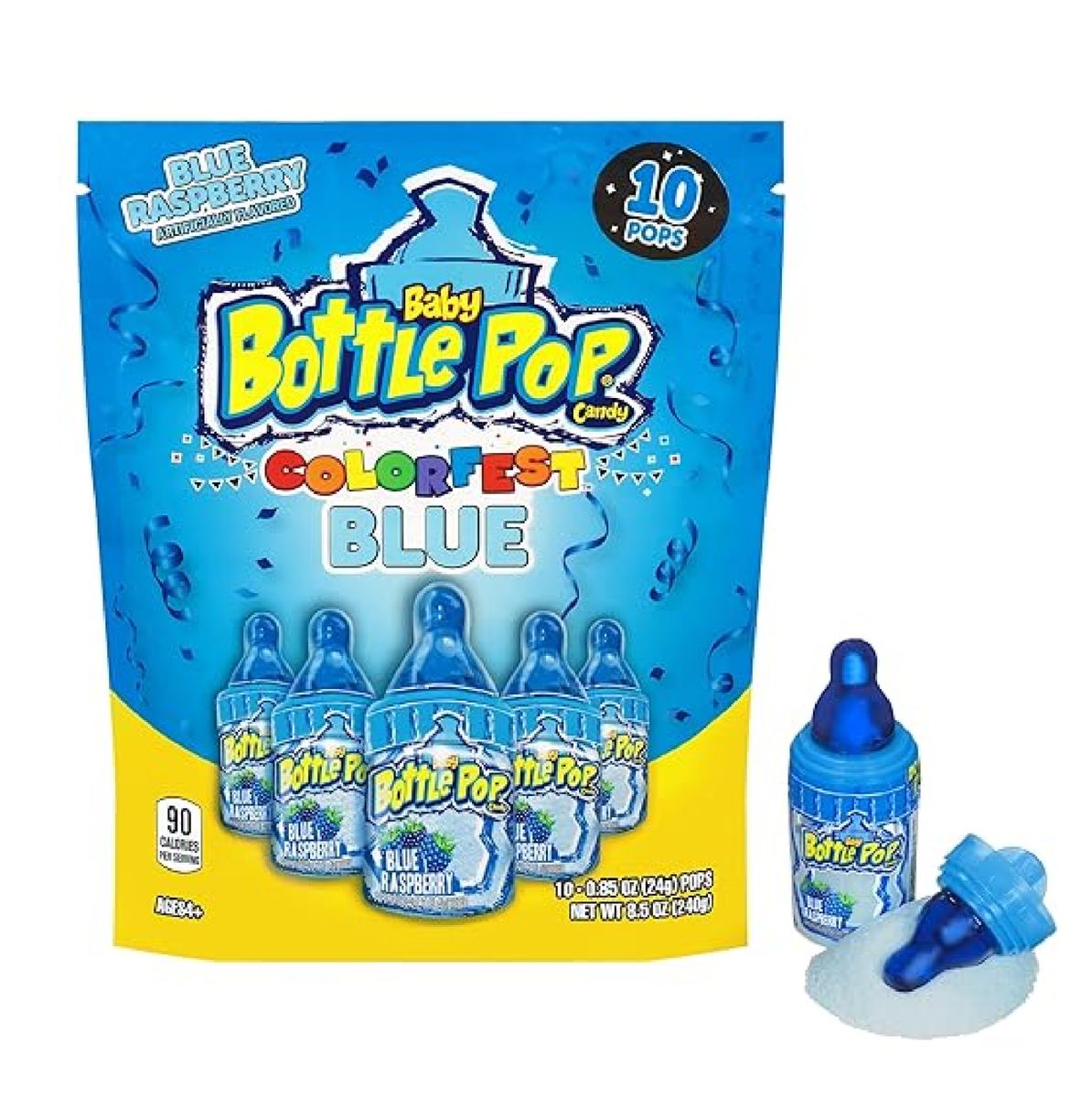 Baby Bottle Pop Colorfest Individually Wrapped Blue Raspberry