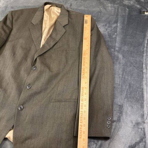 J. Ferrar Blazer Jacket Mens 42R Brown Sport Coat Formal Polyester Wool Outdoor - Picture 11 of 14