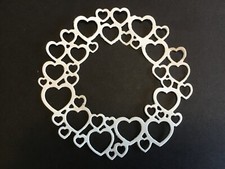 Hearts Circle Frame Heart Round Frame Die Cut Embellishments 6 pcs 3-7/8"