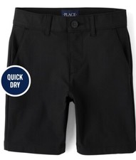     PLACE  Boy  s Uniform Quick Dry Chino Shorts Black /Size 10