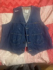 Vintage Wrangler Country Western Denim Jean Vest Mens XL Heavy Cotton As-Is