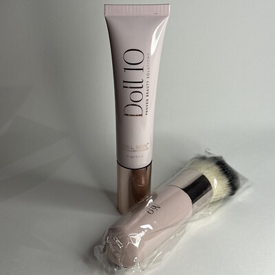 PUPPE 10 PUPPENHAUT ANTI STRESS SKIN PERFECTOR FOUNDATION #LIGHT & KABUKI BRUSH